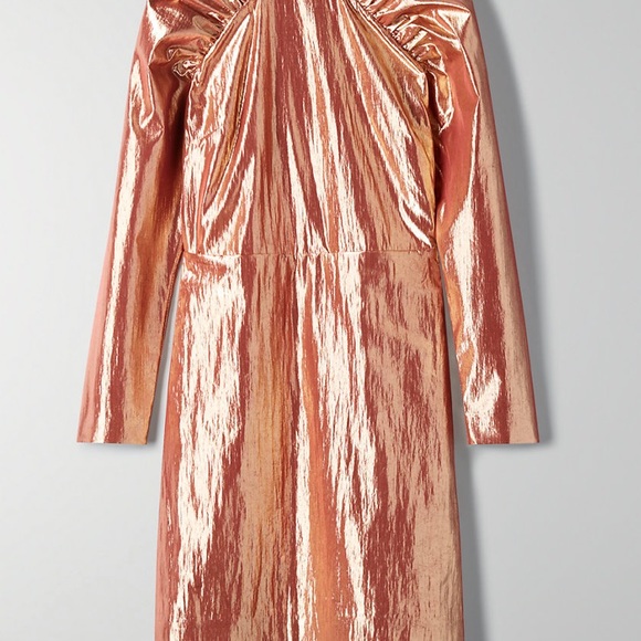 ARITZIA LITTLE MOON SANGRIA DRESS Copper Metallic - Picture 6 of 8
